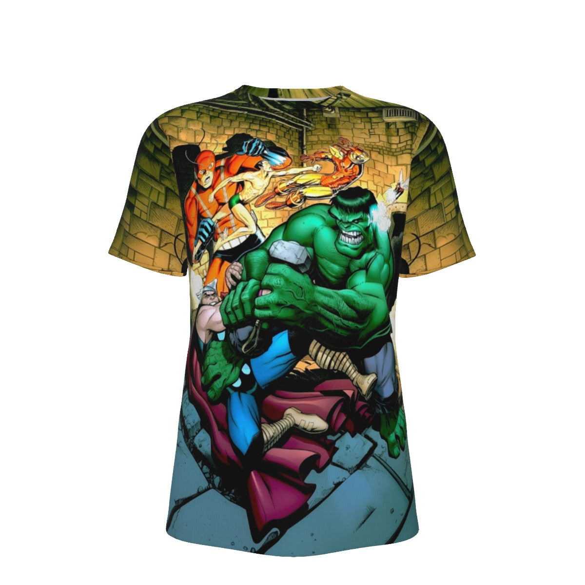CLASSIC AVENGERS POSTER BY ARTHUR ADAMS ALL OVER PRINT SHIRT AND TANK TOP