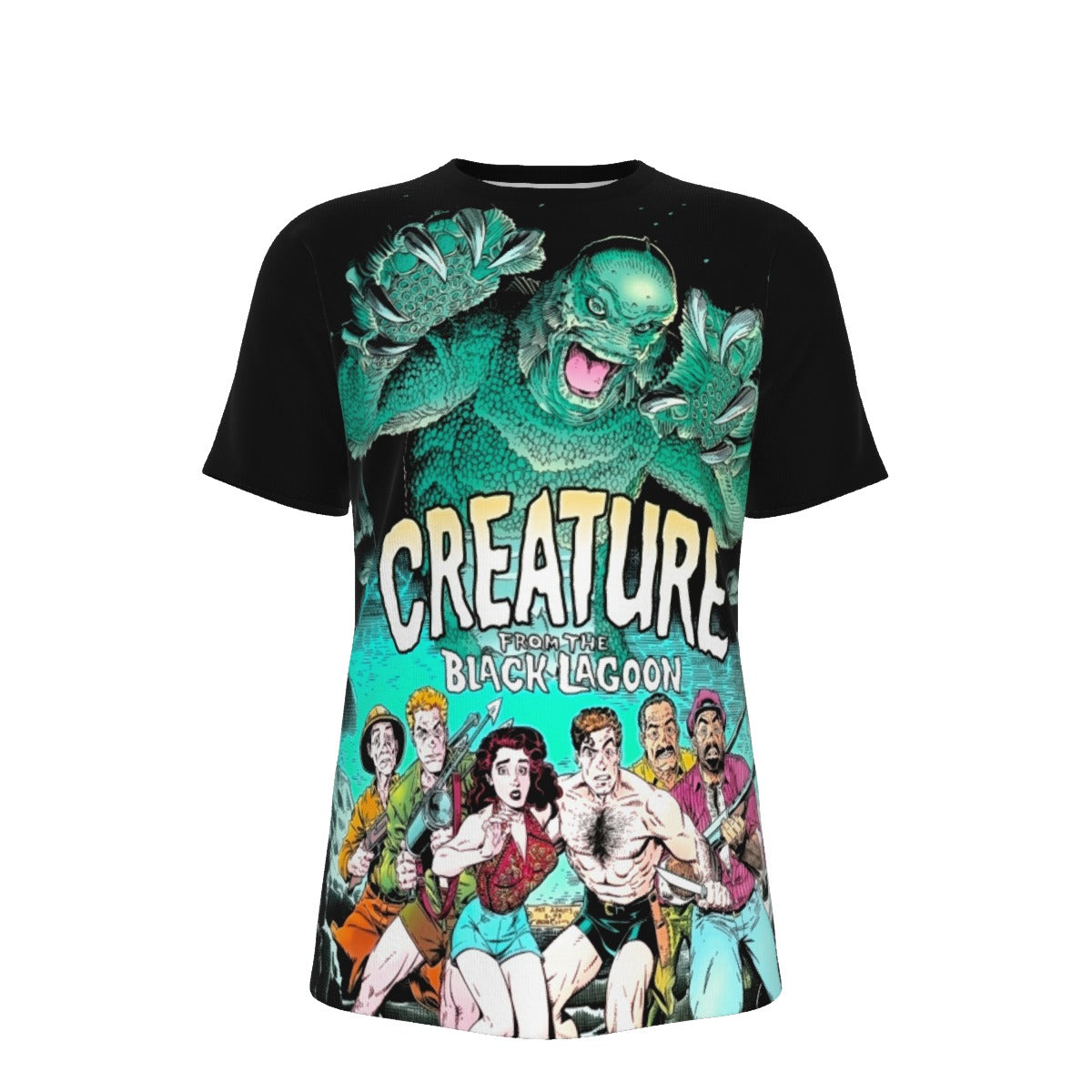 CREATURE FROM THE BLACK LAGOON ALL OVER PRINT SHIRT AND TANK TOP-ARTHUR ADAMS ART