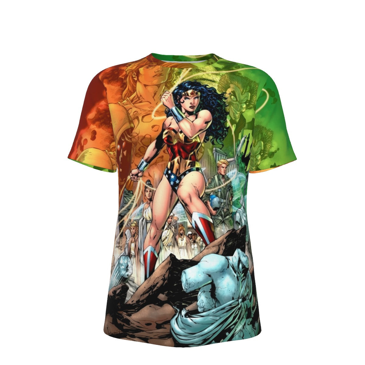 WONDER WOMAN 750 LEE VAR ALL OVER PRINT SHIRT AND TANK TOP- JIM LEE ART