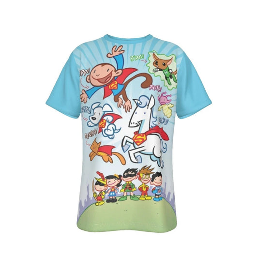 TINY TITANS 28 COVER ALL OVER PRINT SHIRT AND TANK-KRYPTO & SUPERPETS