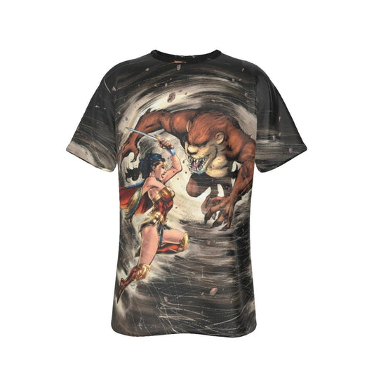 WONDER WOMAN MEETS TASMANIAN DEVIL COVER ALL OVER PRINT SHIRT AND TANK