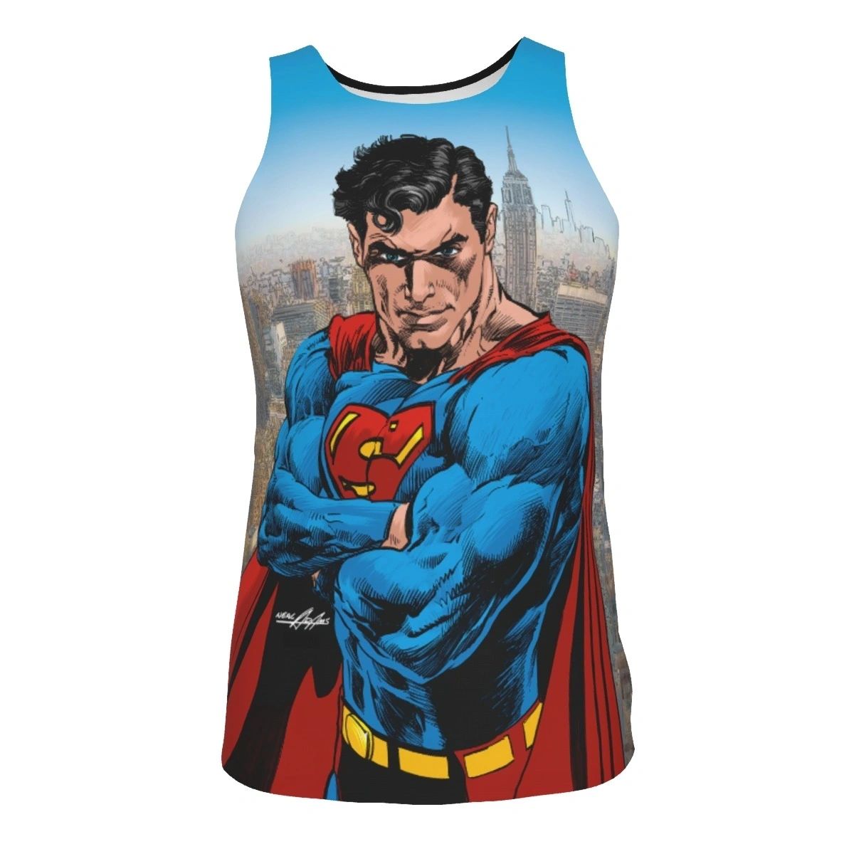 SUPERMAN (FOLDED ARMS) ALL OVER PRINT SHIRT AND TANK BY NEAL ADAMS