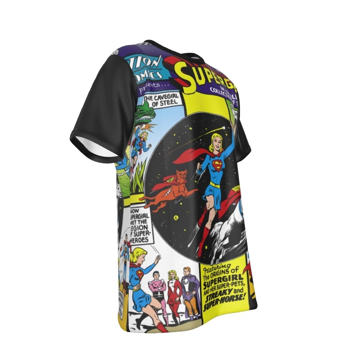 ACTION 334 OVER PRINT SHIRT AND TANK- SUPERGIRL - SUPERPETS- LEGION