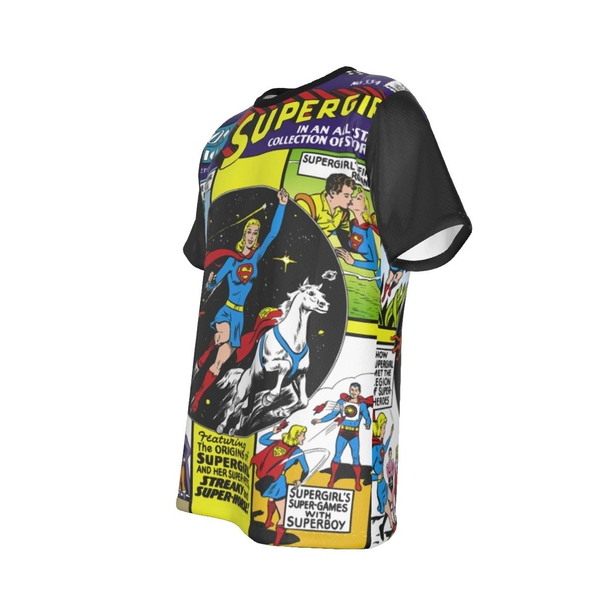 ACTION 334 OVER PRINT SHIRT AND TANK- SUPERGIRL - SUPERPETS- LEGION
