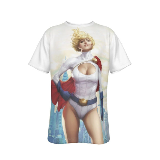 POWER GIRL ALL OVER PRINT SHIRT AND TANK TOP - STANLEY ARTGEM LAU ART