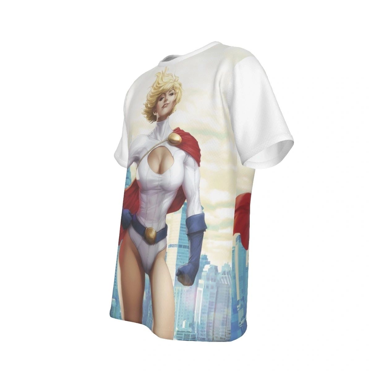 POWER GIRL ALL OVER PRINT SHIRT AND TANK TOP - STANLEY ARTGEM LAU ART