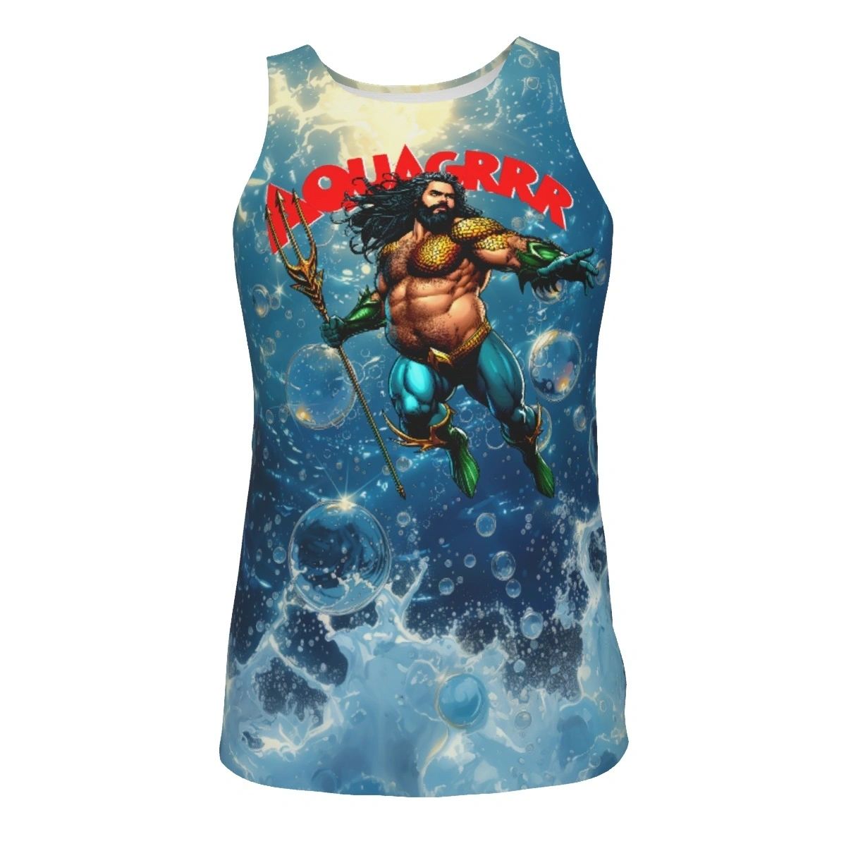 AQUA-GRRR ALL OVER PRINT SHIRT AND TANK -OF THE SUPERGRRRS SERIES