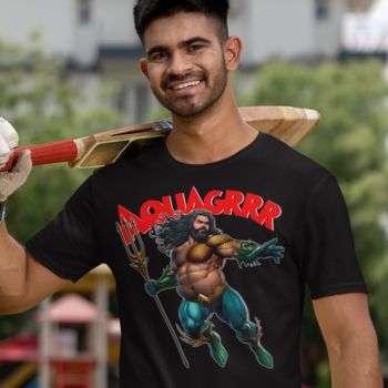 AQUA-GRRR OF THE SUPERGRRRS SERIES ON COTTON