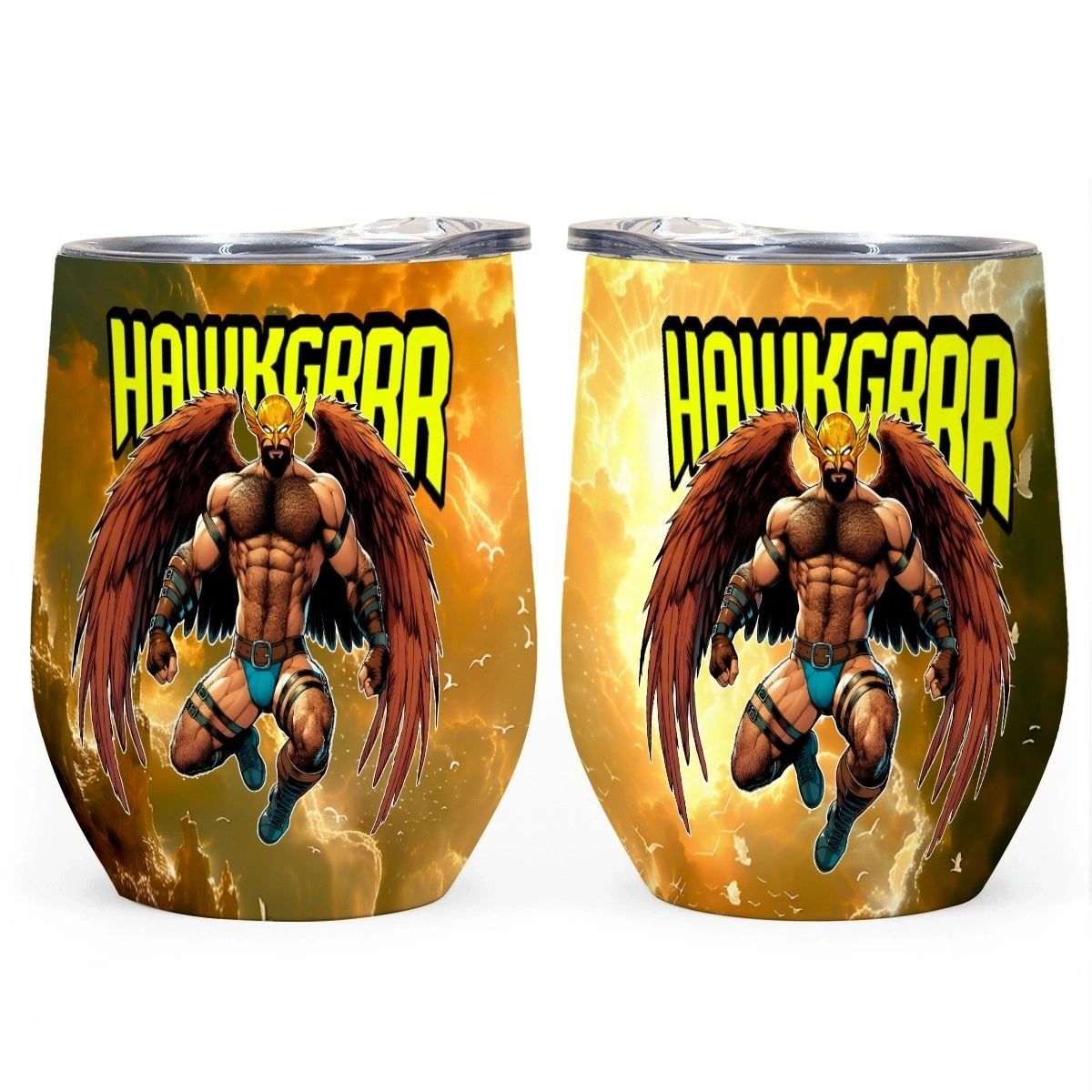 HAWK-GRRR WINE TUMBLER -OF THE SUPERGRRRRs SERIES