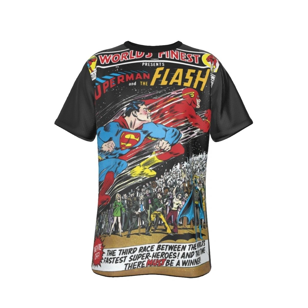 WORLD'S FINEST 198 ALL OVER PRINT SHIRT AND TANK- SUPERMAN VS FLASH RACE