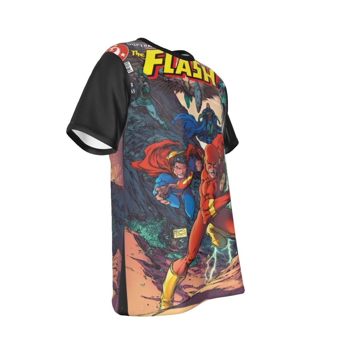 FLASH 208 ALL OVER PRINT SHIRT AND TANK - SUPERMAN VS FLASH (WALLY WEST) RACE