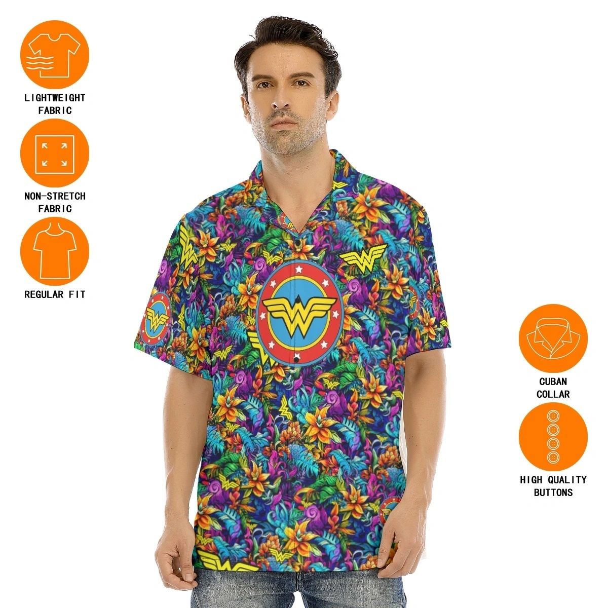 WONDER WOMAN HAWAIIAN SHIRT - ALL OVER PRINT