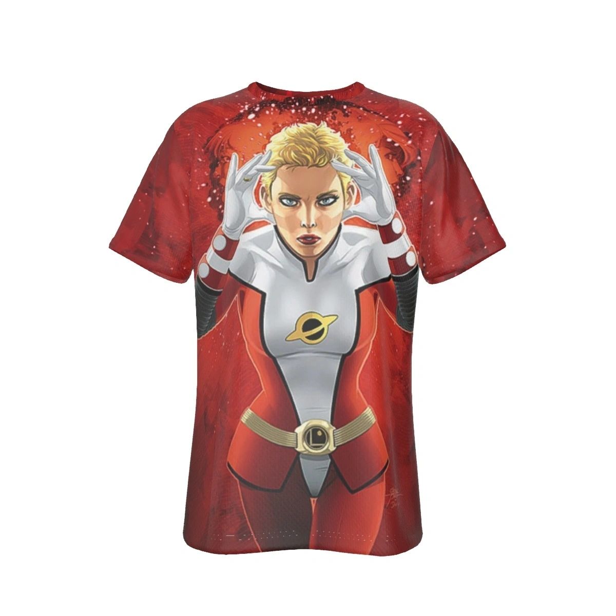 SATURN GIRL ALL OVER PRINT SHIRT AND TANK - STEVE LIGHTLE ART - LEGION 3 WORLDS
