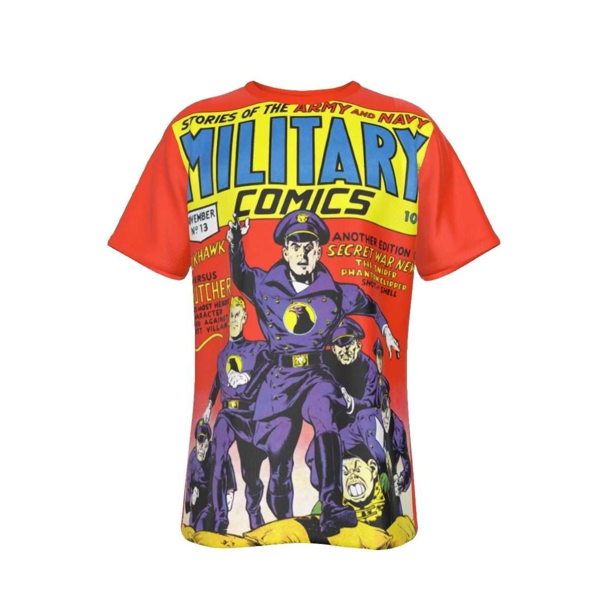 MILITARY COMICS 13 ALL OVER PRINT SHIRT AND TANK- BLACKHAWK