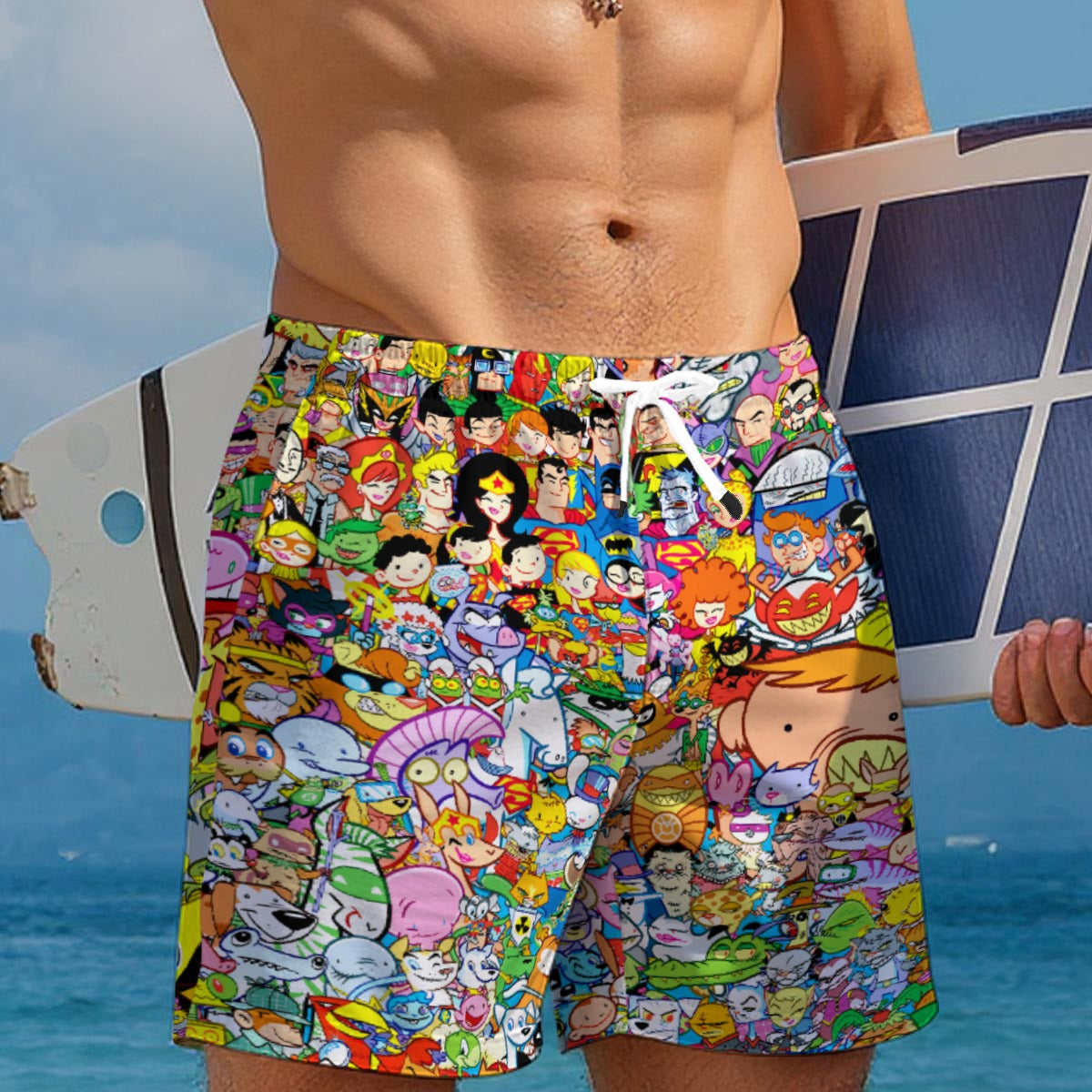 DC SUPERPETS All-Over Print Men's Beach Shorts - Art Baltazar ART