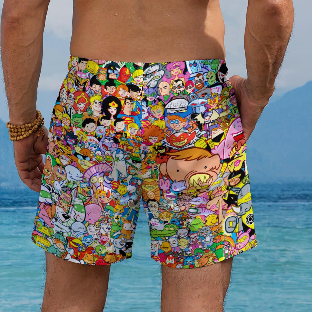 DC SUPERPETS All-Over Print Men's Beach Shorts - Art Baltazar ART