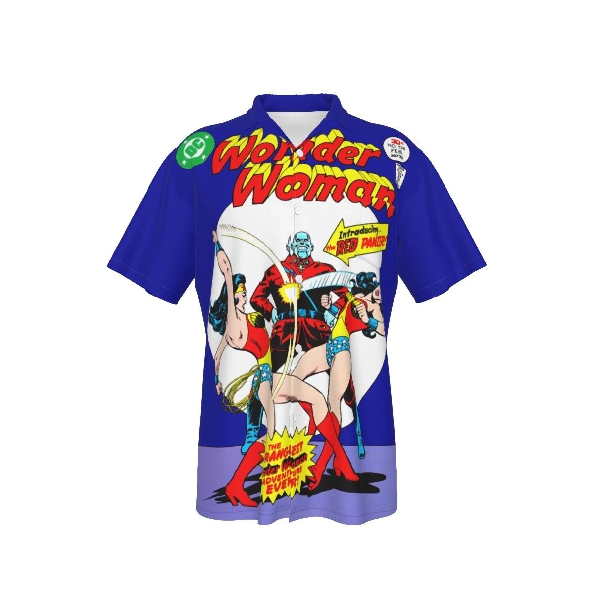 WONDER WOMAN 228 ALL OVER PRINT SHIRT, BUTTON UP & TANK