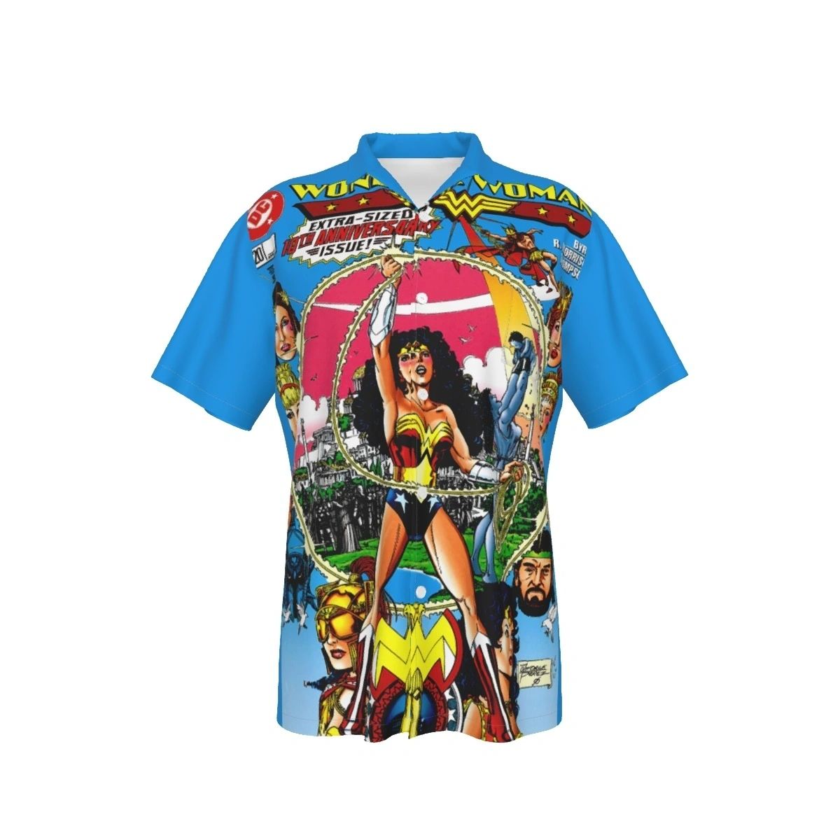 WONDER WOMAN 120 ALL OVER PRINT SHIRT, BUTTON UP & TANK