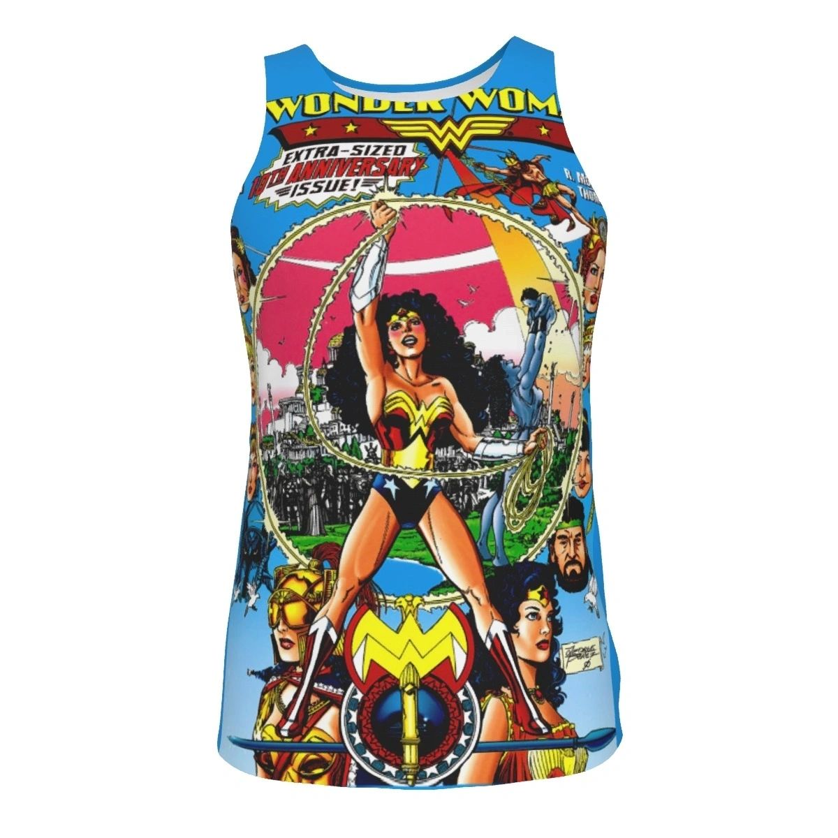 WONDER WOMAN 120 ALL OVER PRINT SHIRT, BUTTON UP & TANK