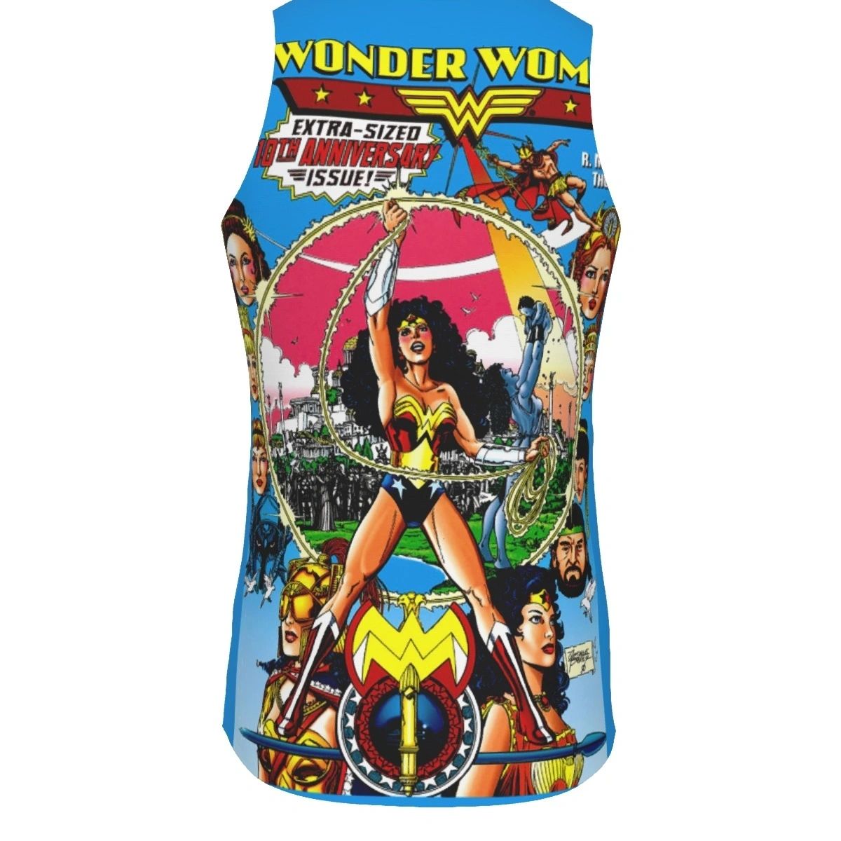 WONDER WOMAN 120 ALL OVER PRINT SHIRT, BUTTON UP & TANK