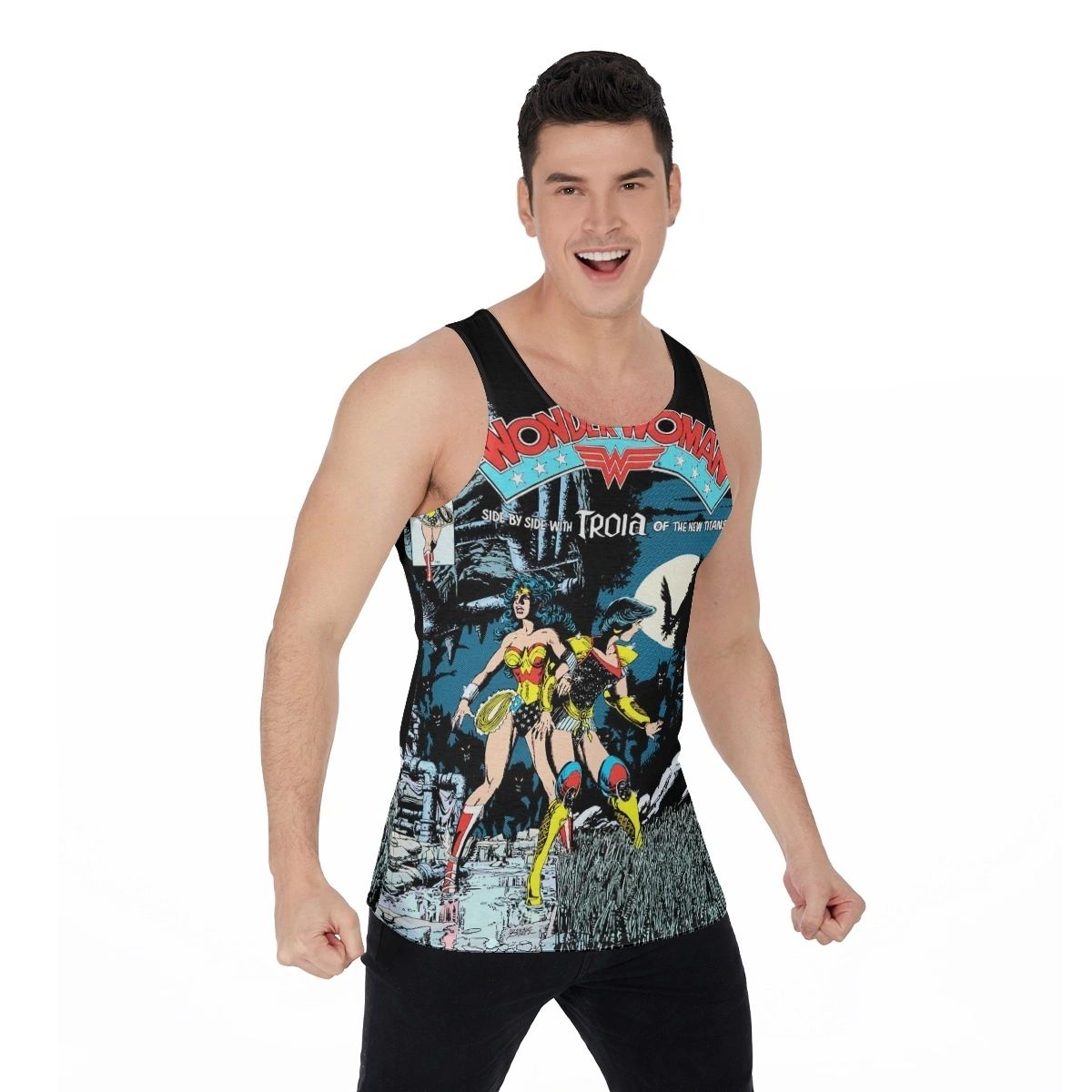 WONDER WOMAN 47 V2 ALL OVER PRINT SHIRT, BUTTON UP & TANK