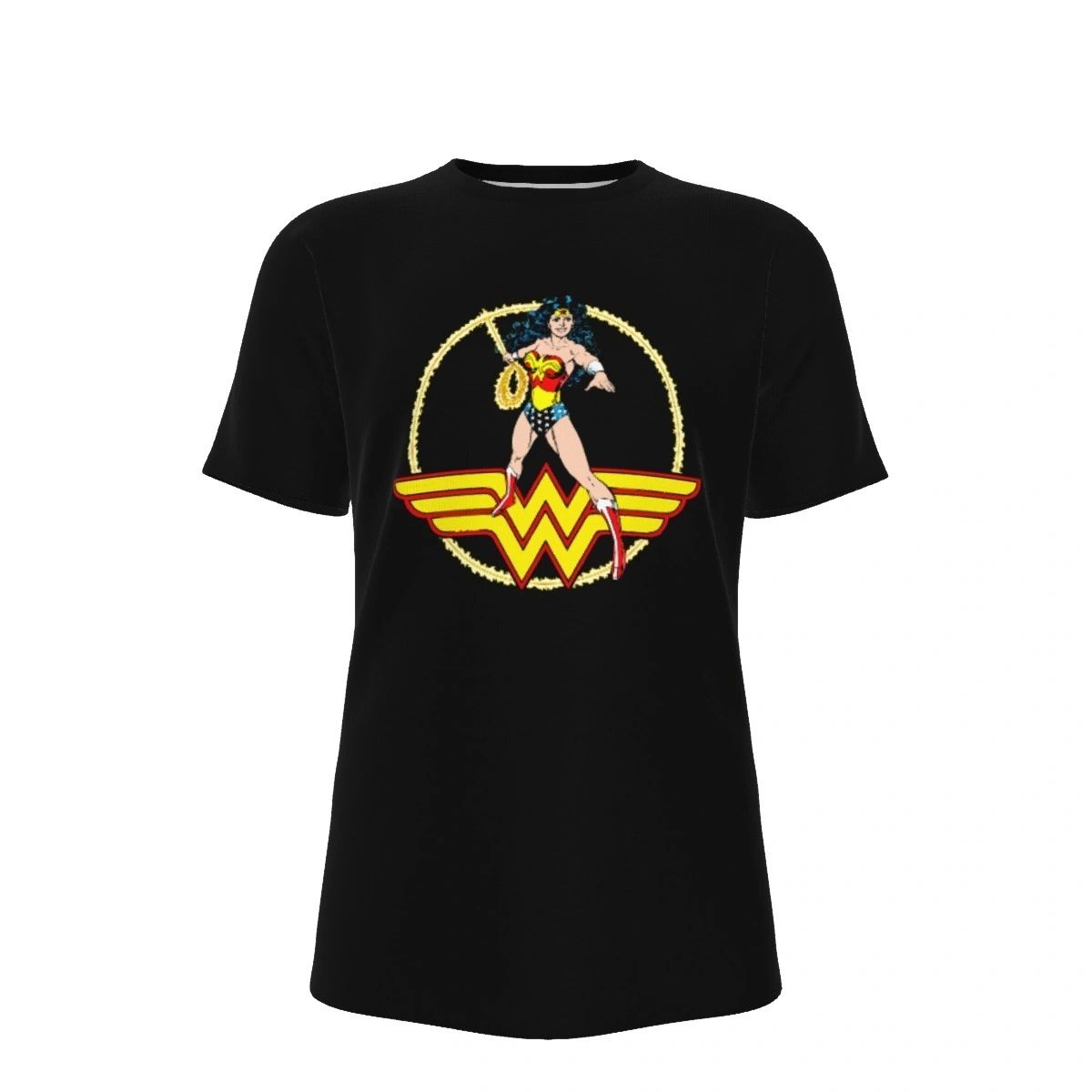 WONDER WOMAN PEREZ CUTOUT ALL OVER PRINT SHIRT, BUTTON UP & TANK
