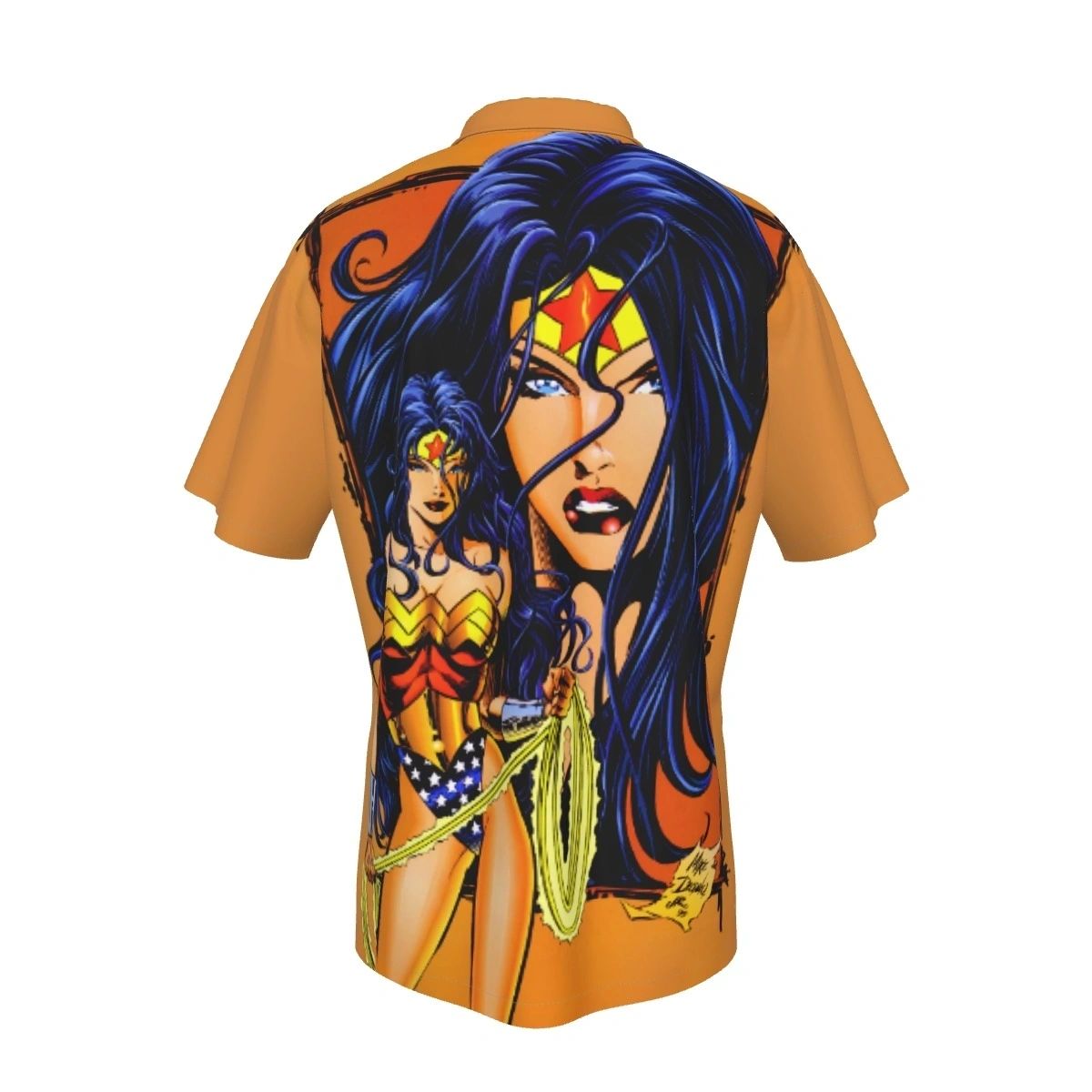 WONDER WOMAN MIKE DEOGATO PIN UP ALL OVER PRINT SHIRT, BUTTON UP & TANK