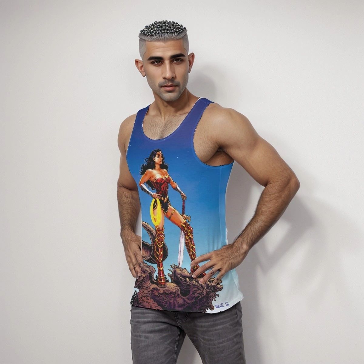 WONDER WOMAN LIAM SHARP PINUP ALL OVER PRINT SHIRT & TANK