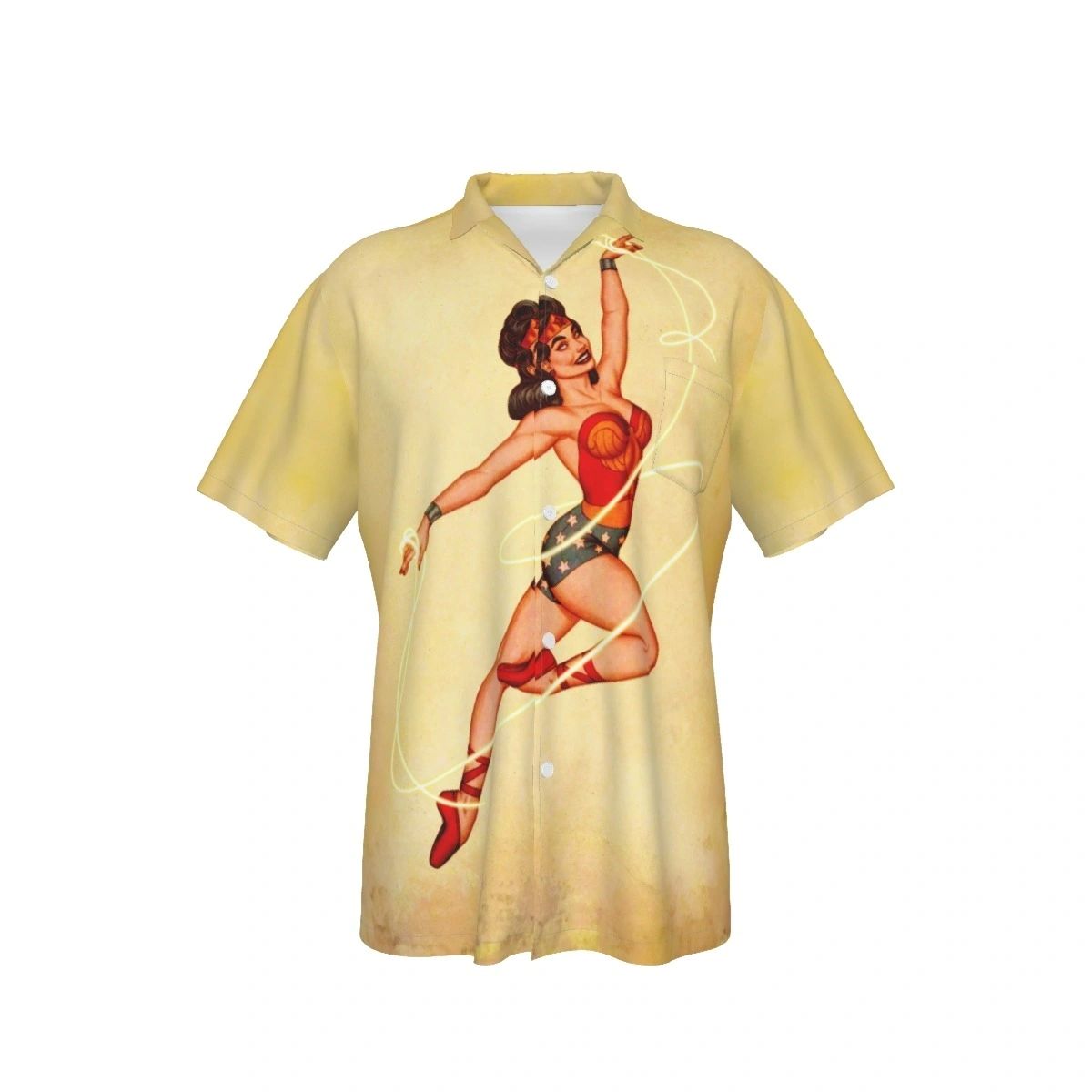 WONDER WOMAN JENNY FRISON PINUP ALL OVER PRINT SHIRT & TANK