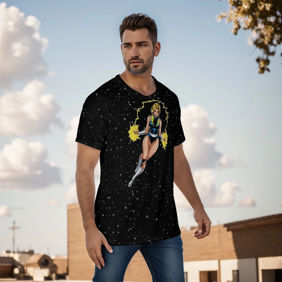 LIGHTNING/LIGHT LASS OVER PRINT SHIRT & TANK