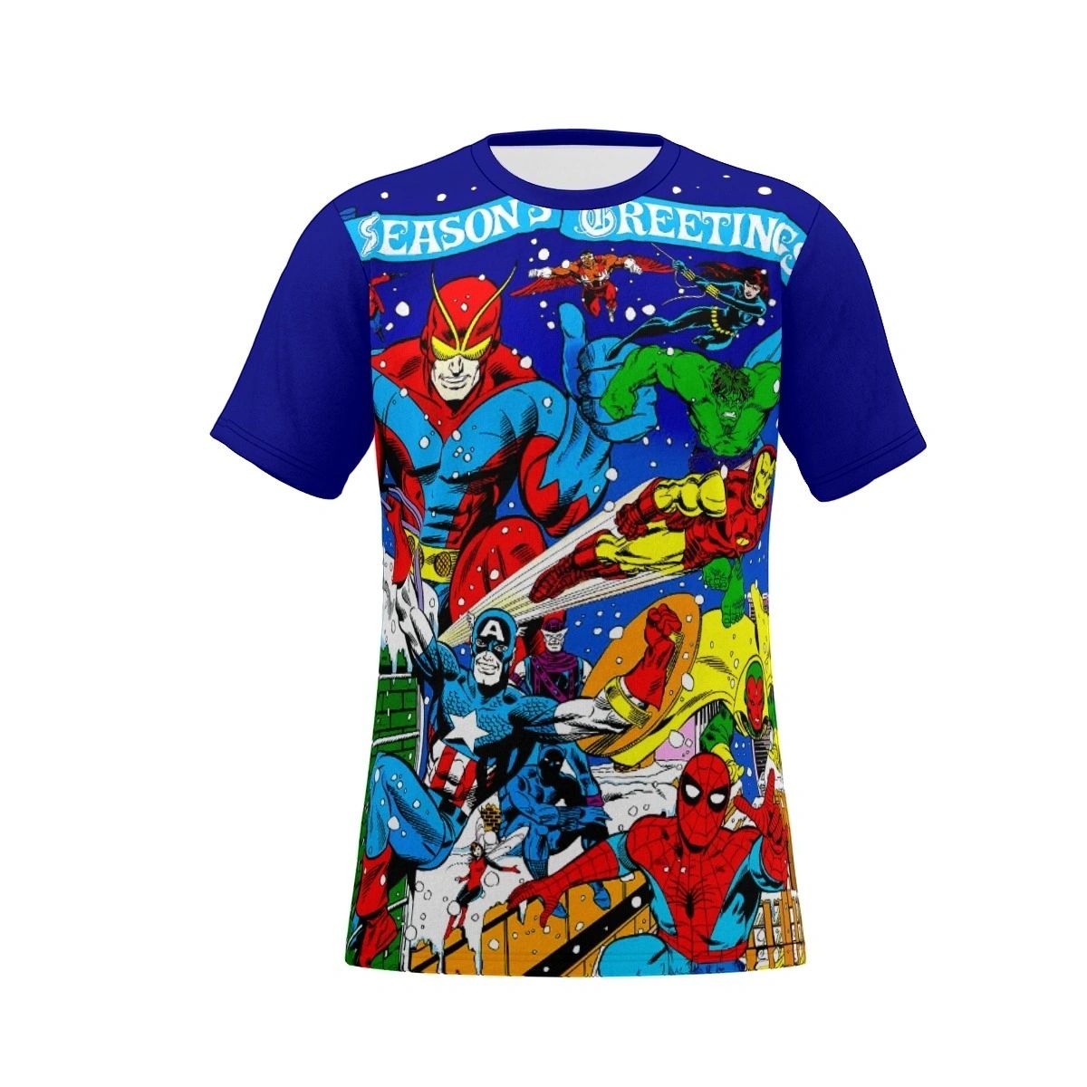 MARVEL SEASONS GREETINGS OVER PRINT SHIRT & TANK