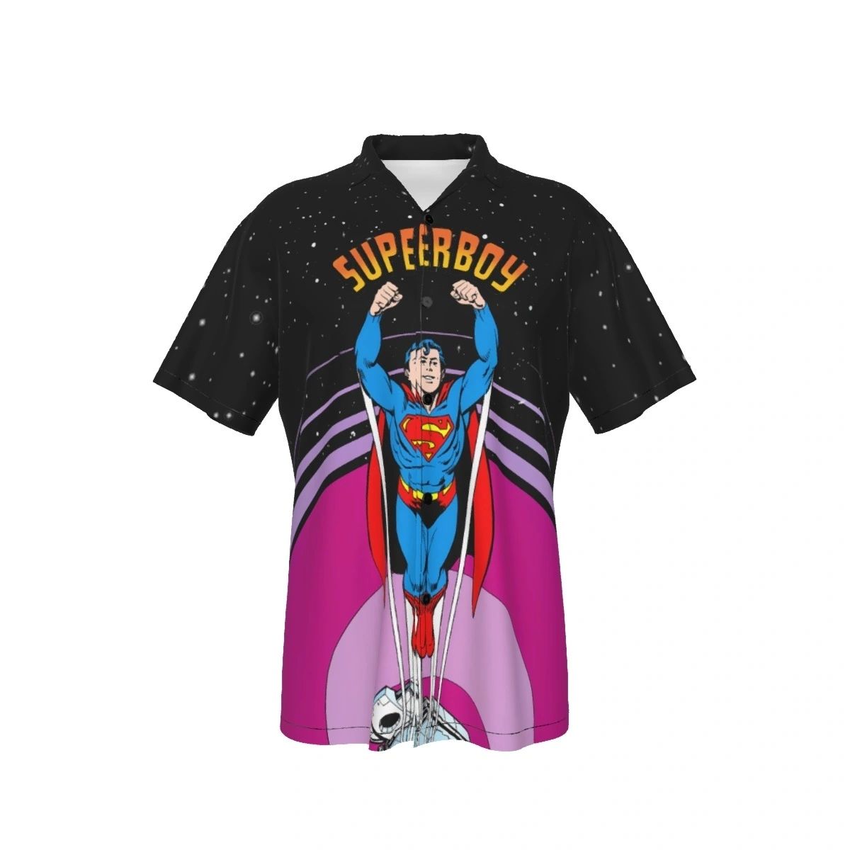 SUPERBOY SPACEWARP PANEL OVER PRINT SHIRT & TANK