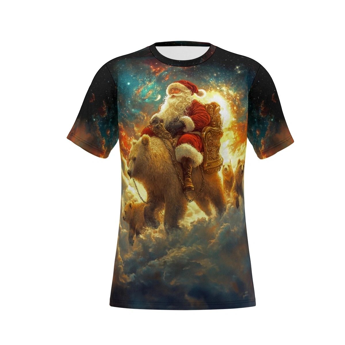 SANTA RIDING BEAR OVER PRINT SHIRT & TANK