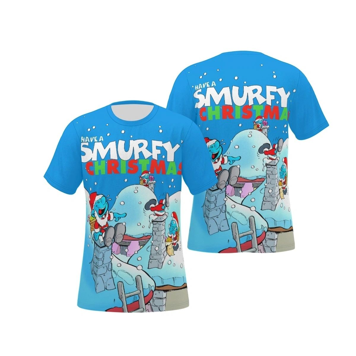 A SMURFY CHRISTMAS OVER PRINT SHIRT & TANK