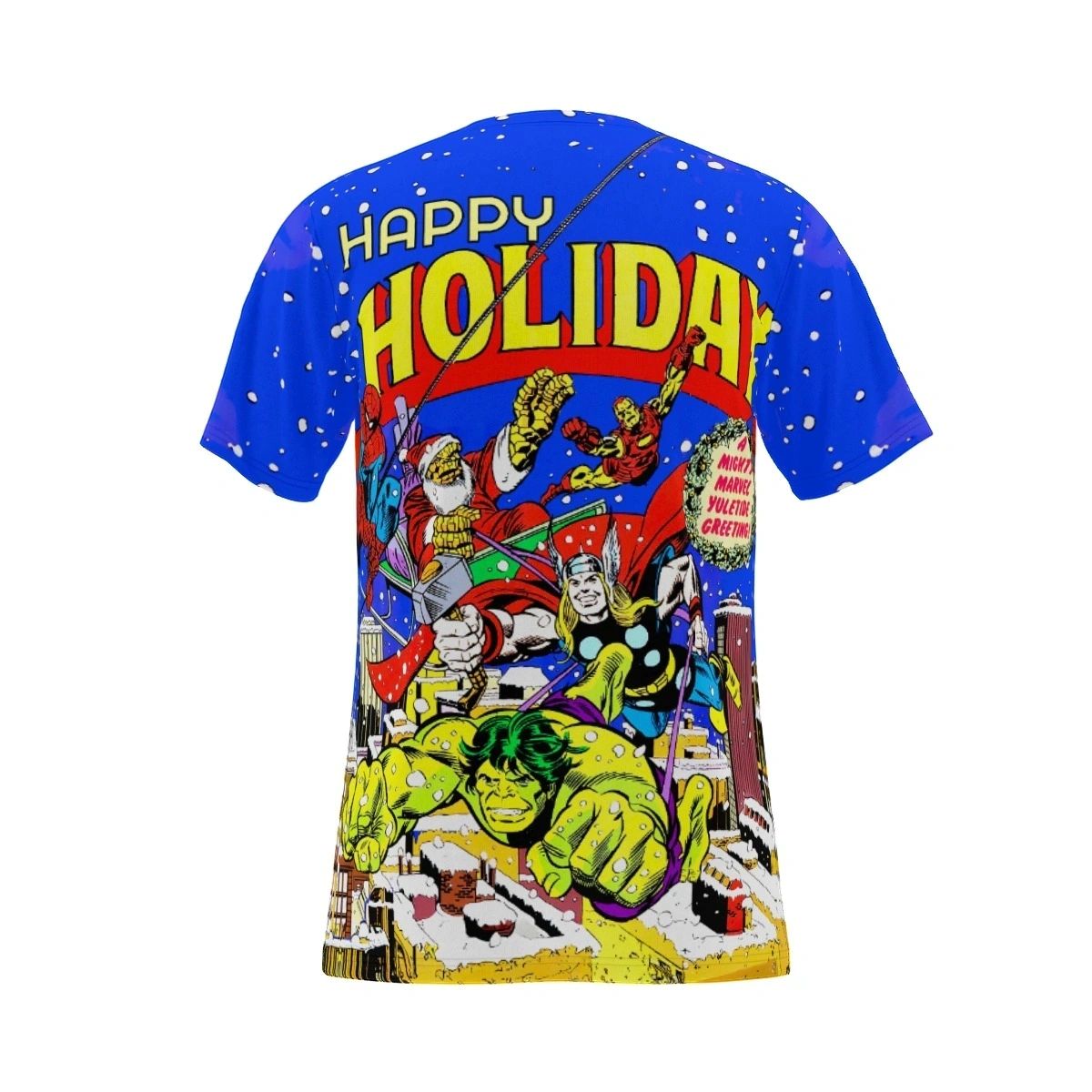 HAPPY HOLIDAY MARVEL OVER PRINT SHIRT & TANK