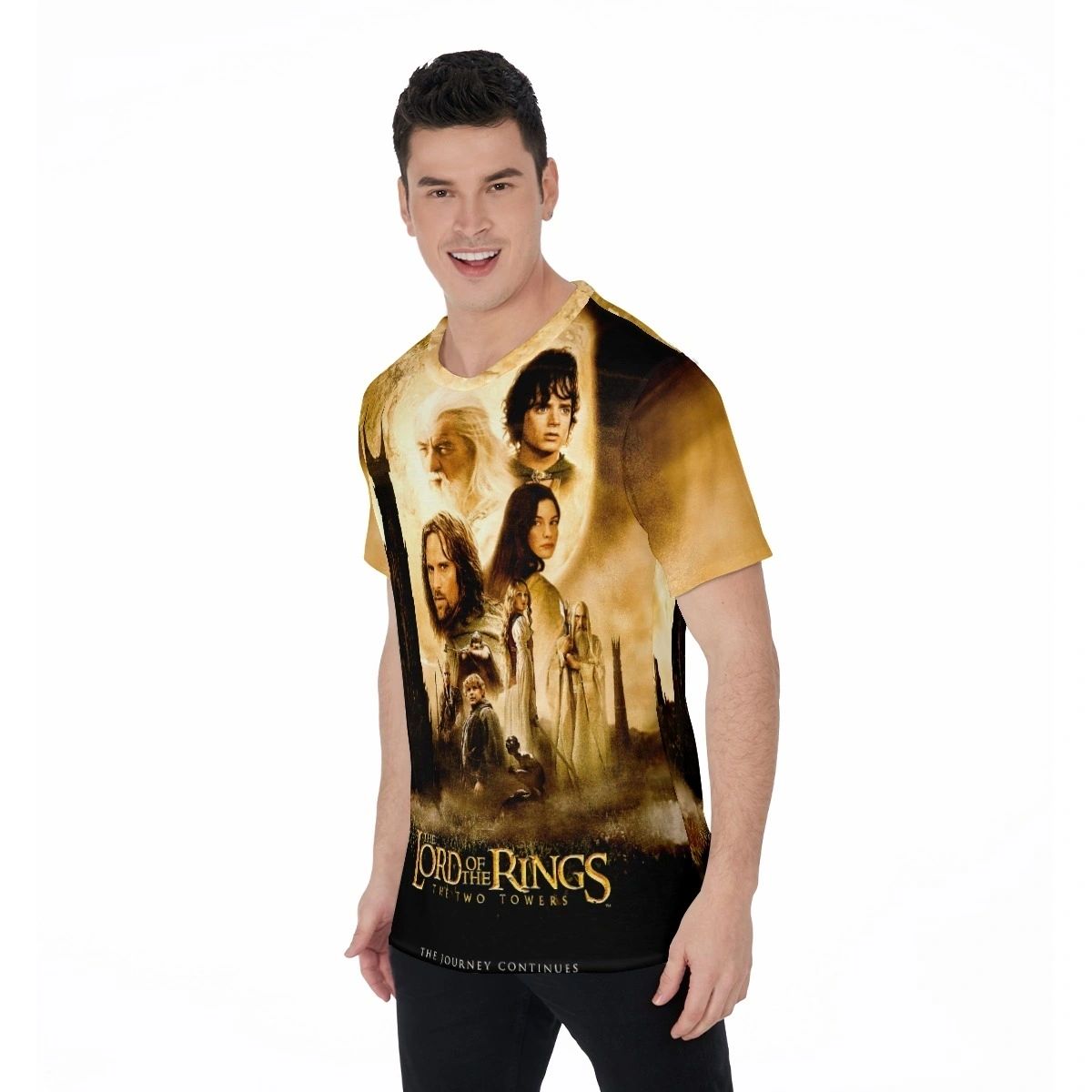 TWO TOWERS MOVIE POSTER PINUP OVER PRINT SHIRT & TANK- LORD OF THE RINGS