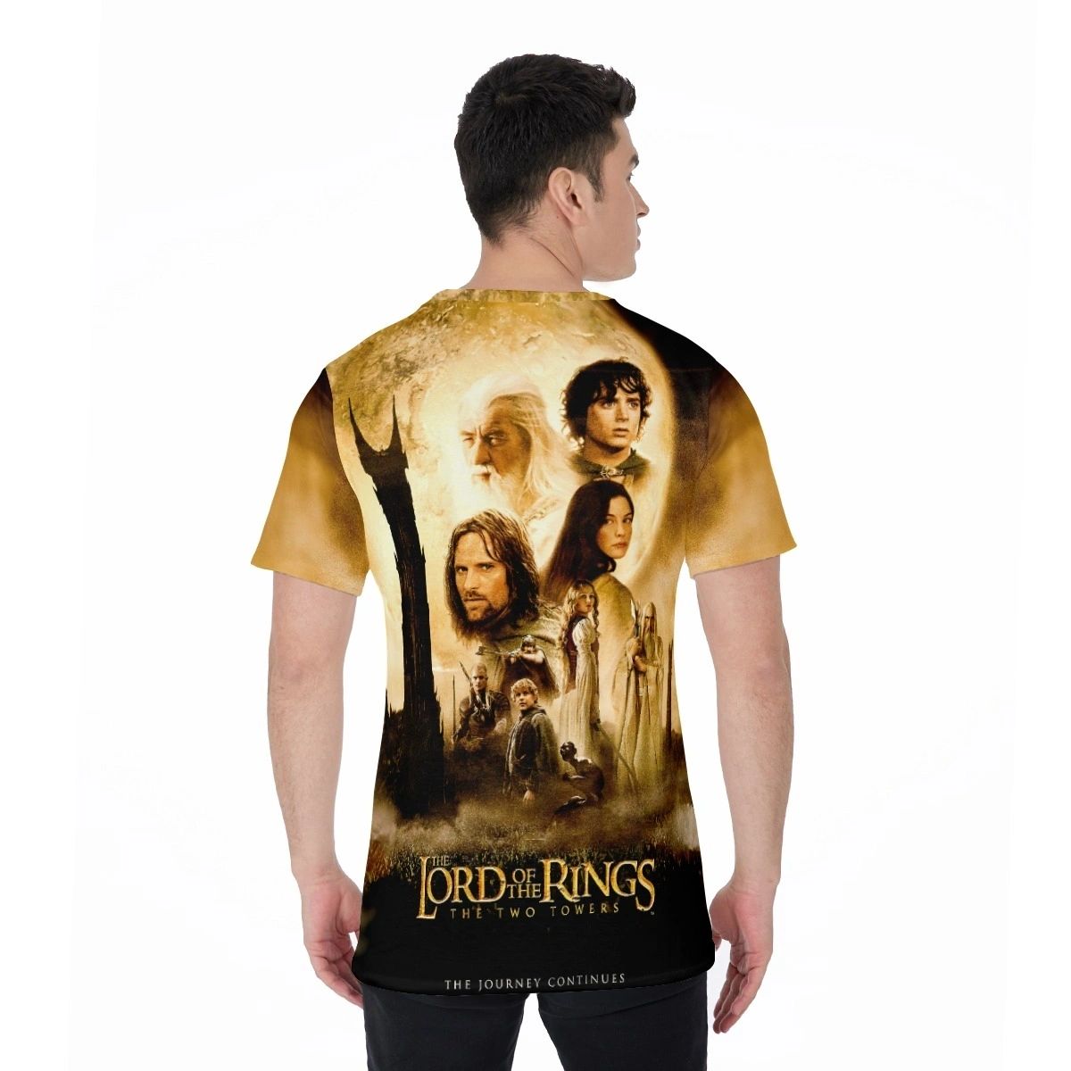 TWO TOWERS MOVIE POSTER PINUP OVER PRINT SHIRT & TANK- LORD OF THE RINGS