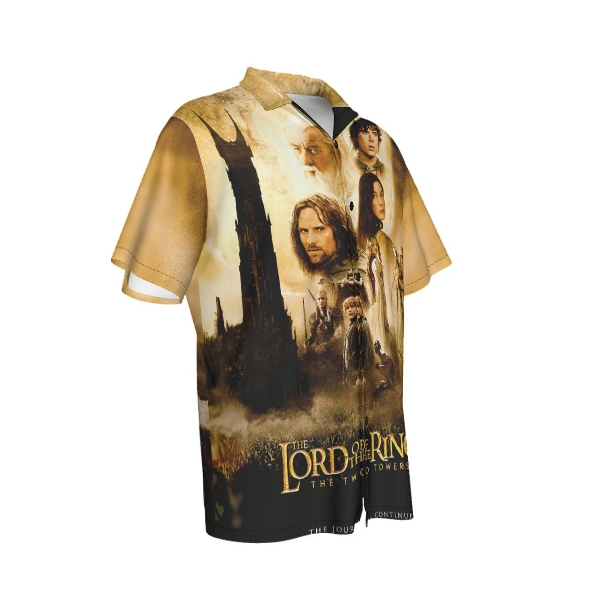 TWO TOWERS MOVIE POSTER PINUP OVER PRINT SHIRT & TANK- LORD OF THE RINGS