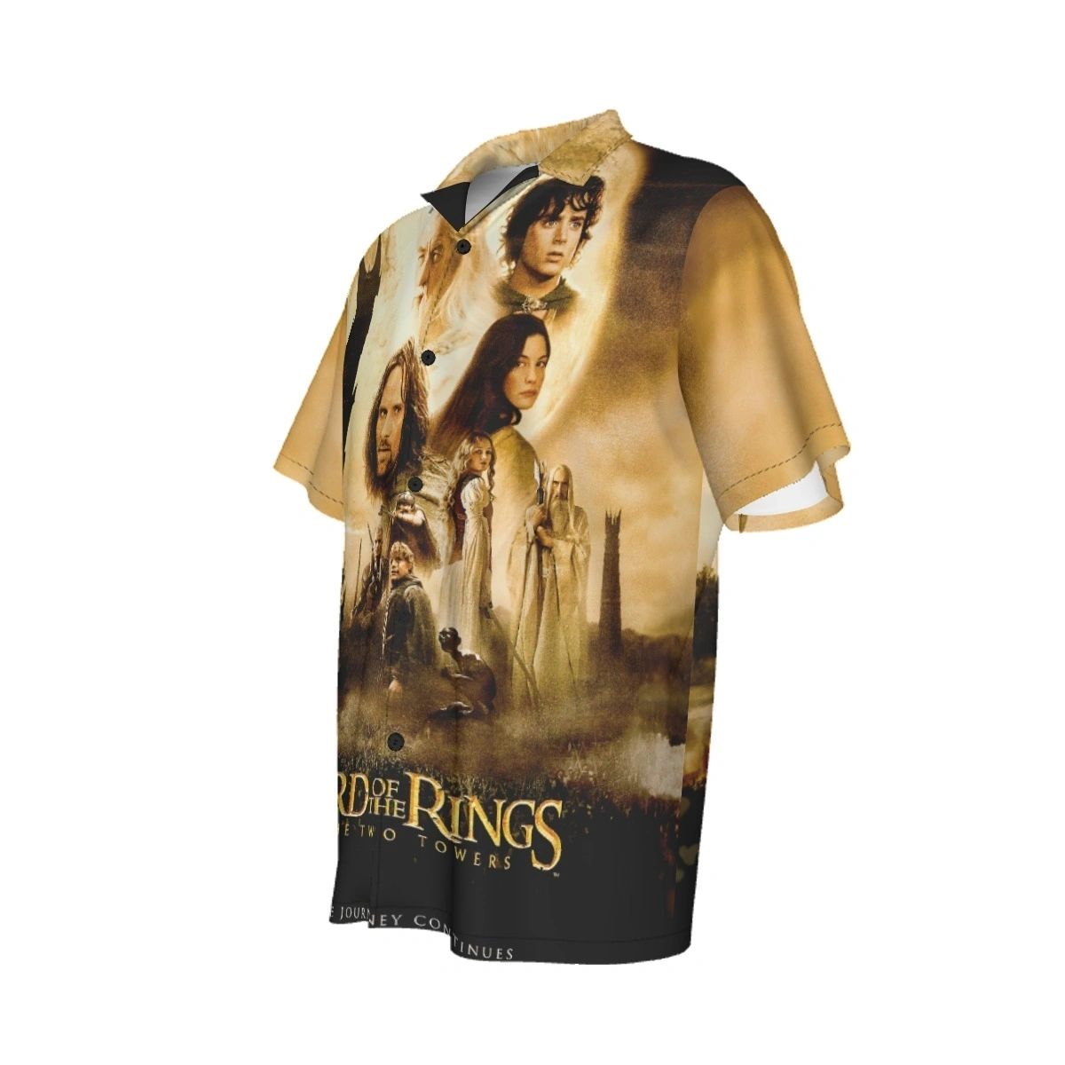TWO TOWERS MOVIE POSTER PINUP OVER PRINT SHIRT & TANK- LORD OF THE RINGS