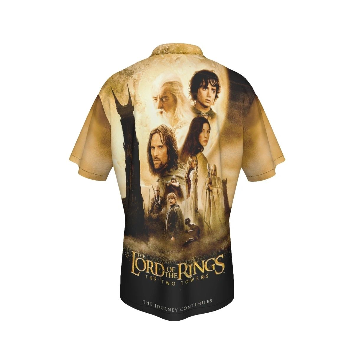 TWO TOWERS MOVIE POSTER PINUP OVER PRINT SHIRT & TANK- LORD OF THE RINGS