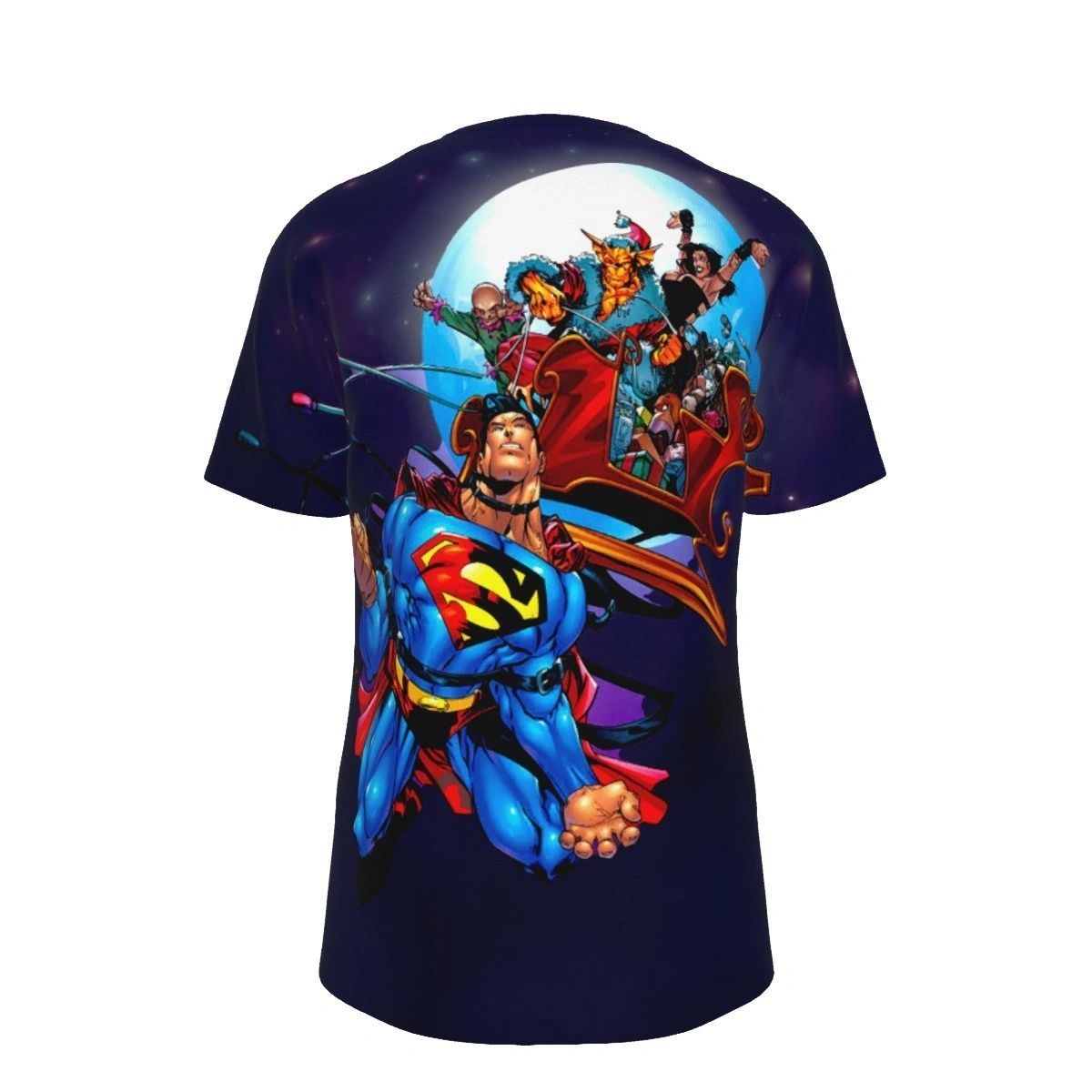 ACTION 762 OVER PRINT SHIRT & TANK - SUPERMAN PULLING SLEIGH