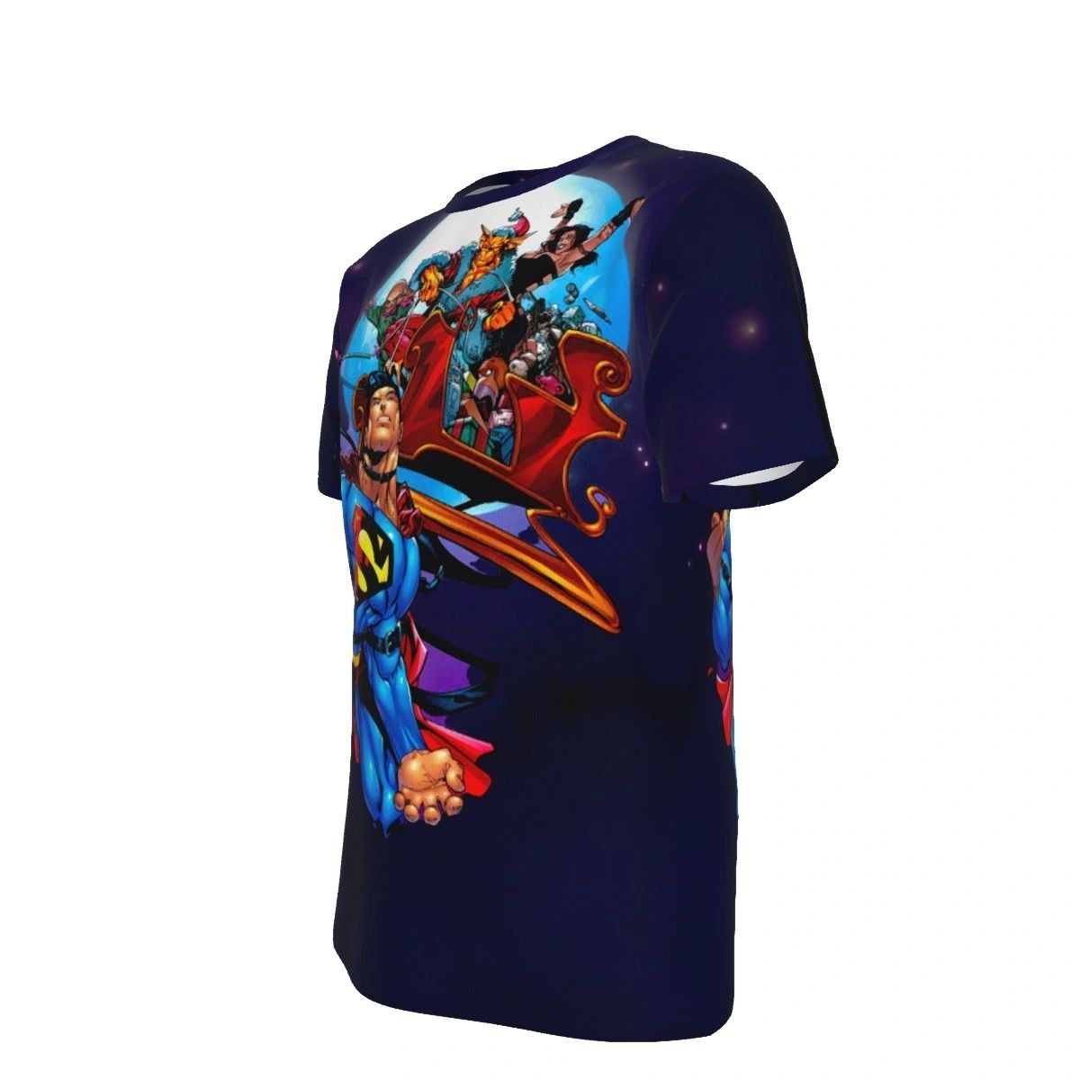 ACTION 762 OVER PRINT SHIRT & TANK - SUPERMAN PULLING SLEIGH