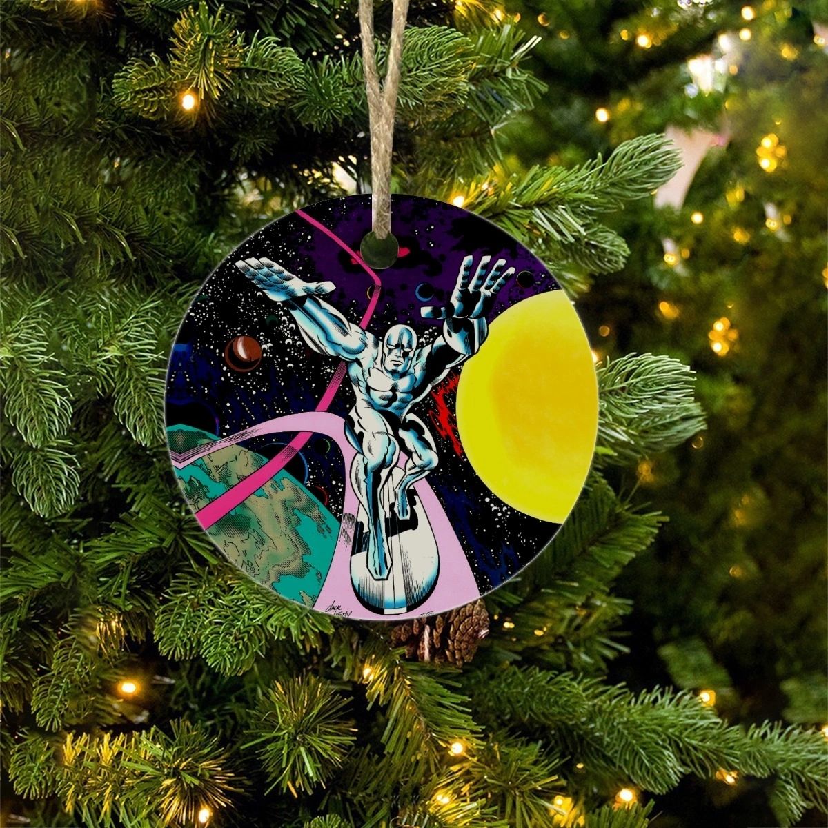 SILVER SURFER CHRISTMAS TREE ORNAMENT
