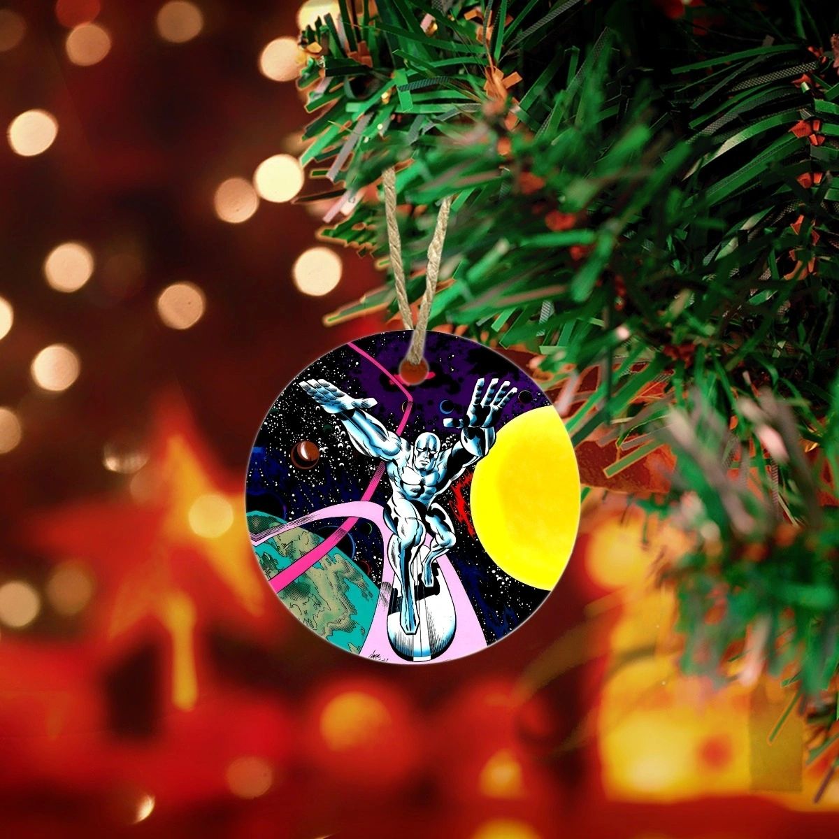 SILVER SURFER CHRISTMAS TREE ORNAMENT