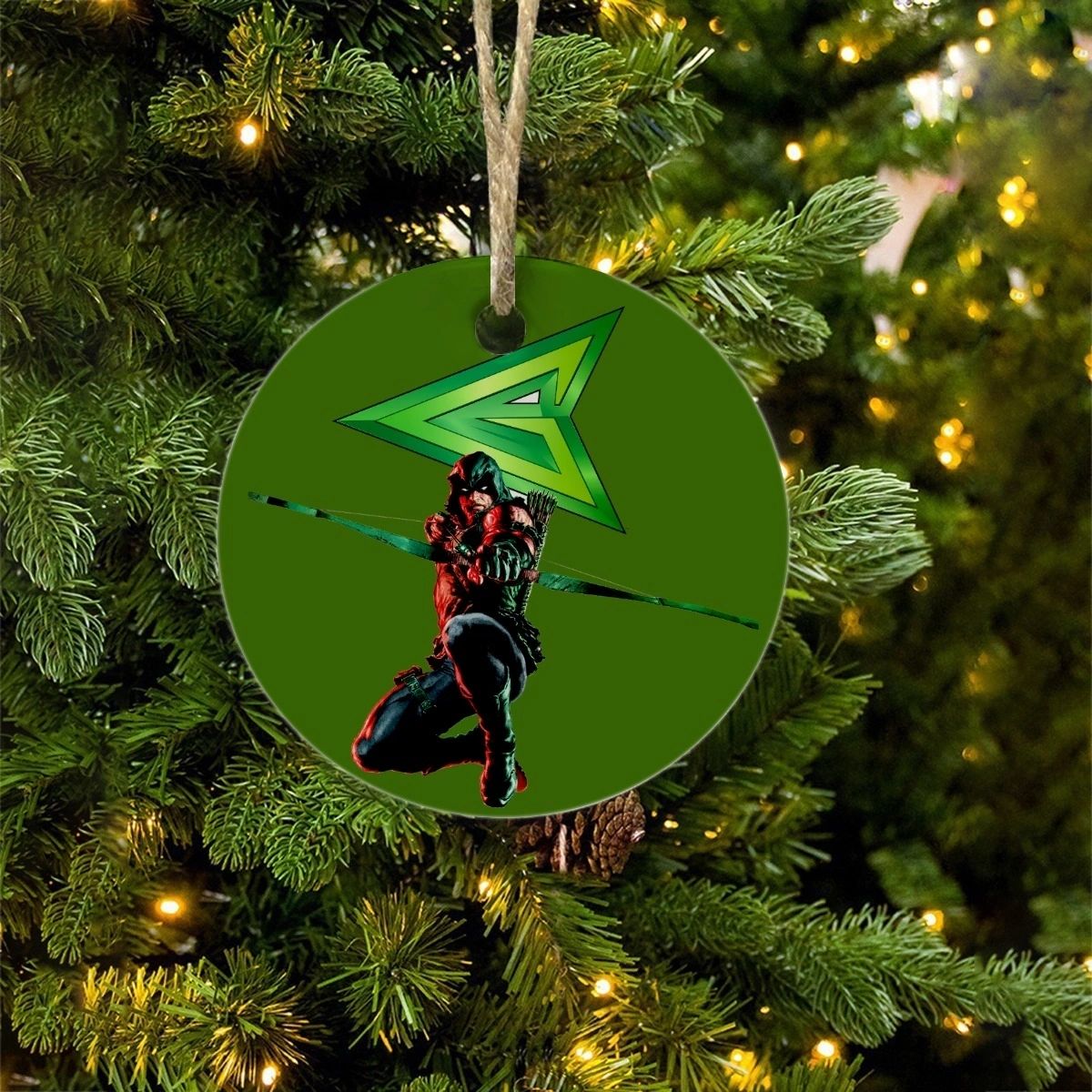 GREEN ARROW CHRISTMAS TREE ORNAMENT