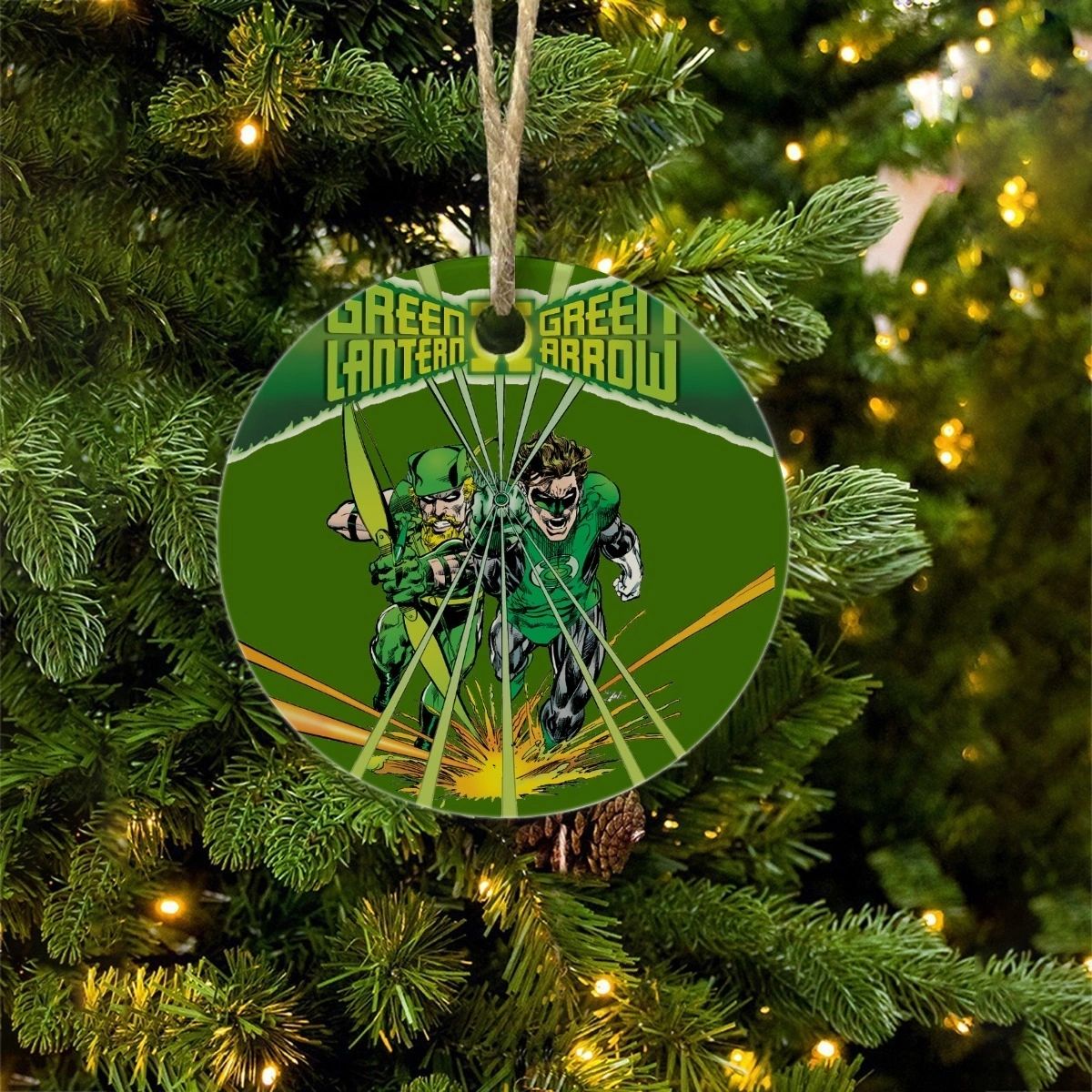 GREEN LANTERN GREEN ARROW CHRISTMAS TREE ORNAMENT