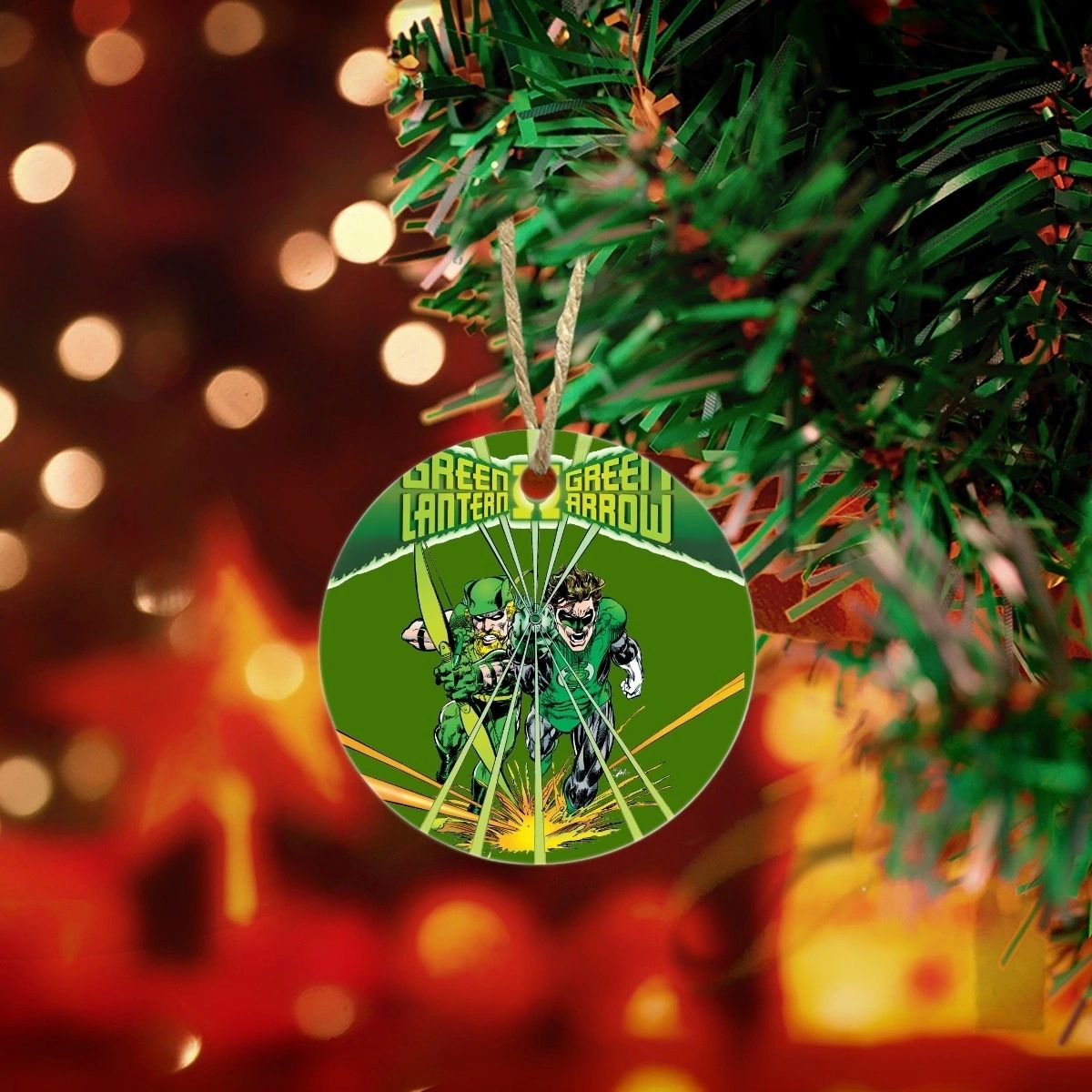 GREEN LANTERN GREEN ARROW CHRISTMAS TREE ORNAMENT