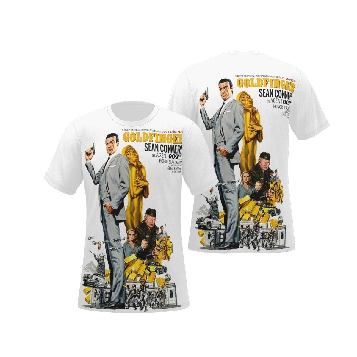 GOLDFINGER MOVIE POSTER OVER PRINT SHIRT & TANK