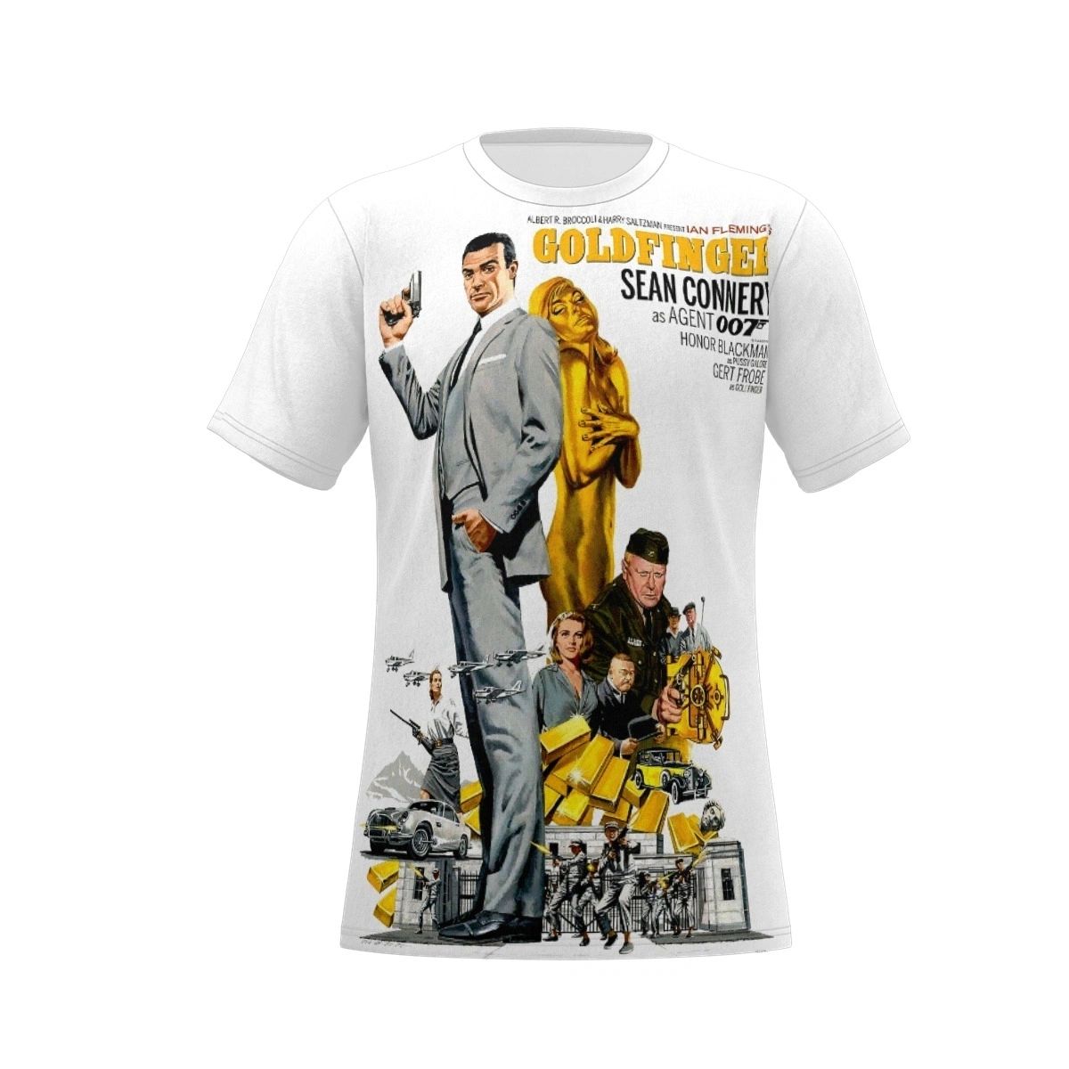 GOLDFINGER MOVIE POSTER OVER PRINT SHIRT & TANK