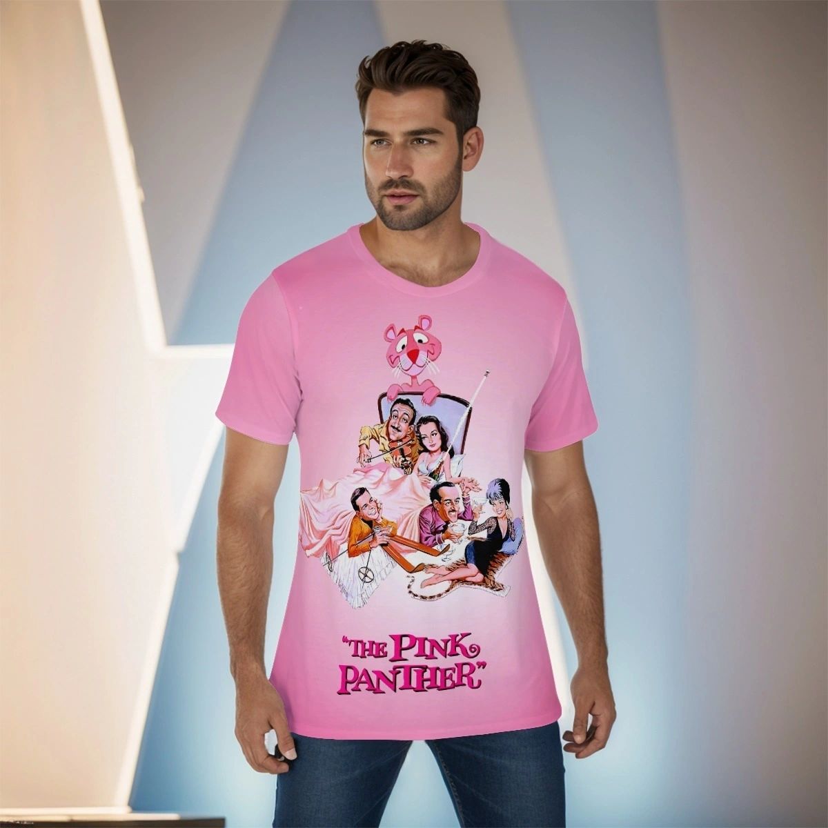 PINK PANTHER MOVIE POSTER OVER PRINT SHIRT & TANK